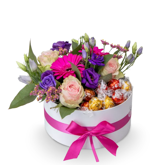 Květinový box s mixem čokolád